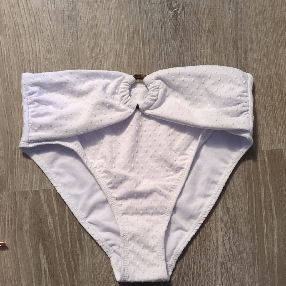 Cabana Del Sol White Bikini Swim Bottom Size Small NWOT